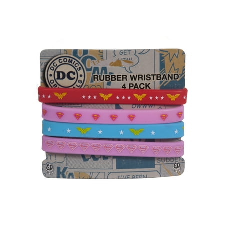 C&D Visionary Wonder Woman/Superman Rubber Wristband 4 Pack