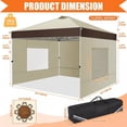 thumbnail image 6 of SANOPY 10' x 10' Pop Up Canopy Tent, 1-Push Center Lock, Air Vent, 6 Removable Sidewalls, Easy Up Instant Shelter for Outdoor Events, Parties, Weddings，Khaki, 6 of 8