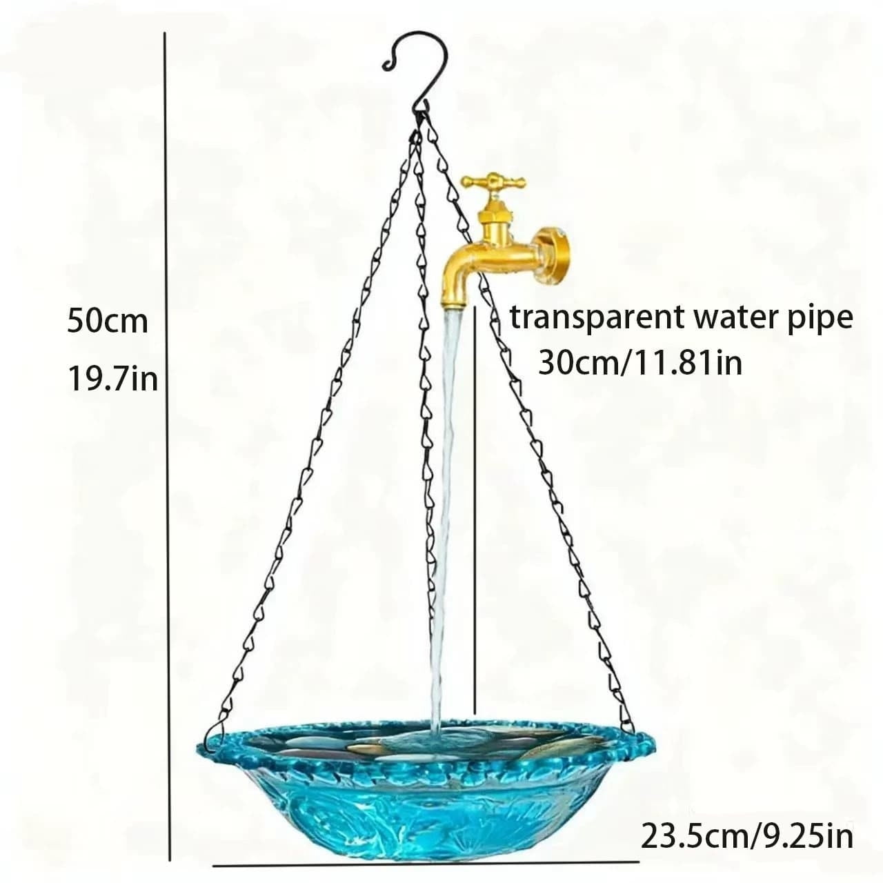 Outdoor Solar Hanging Bird Bath Fountain, Outdoor Bird Waterer Hanging Feeder with USB Power and Easy Installation, for Garden Birds Enthusiasts Feeders for Outdoors