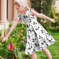 thumbnail image 5 of Juslio Dresses for Girls Knee Length Ruffle Sleeve Round Neck Casual Summer Beach A Line Dresses Black Sundress, 5 of 8