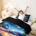 thumbnail image 3 of jejeloiu Tropical Sunset Twin Duvet Cover,Beach Palm Print Twin Bedding For Boys,Multicolor,Black Reversible,2pcs,1 Duvet Cover and 1 Pillowcase, 3 of 6