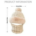 thumbnail image 3 of Ayprnig Cute Winter Hat Hooded Scarf Beanie Balaclava Women Balaclava Hat, Wind-Resistant Hat Cap Scarf, Plush Lined, Face Cover for Cold Weather Knitted Balaclava Beige, 3 of 9