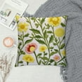 thumbnail image 2 of HENGT  Flower Farmhouse Decorative Throw Pillow Cover, Cottage Floral Green Leaves Pattern, Canvas Cushion Case for Sofa Couch Bed Living Room(Yellow Flowers), 2 of 5