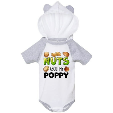 

Inktastic Nuts About My Poppy Peanut Almond Pistachio Gift Baby Boy or Baby Girl Bodysuit