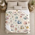 thumbnail image 5 of Vintage Camper Trailer Tent Camping Pattern, Rustic Camping Scene, Warm Flannel Blanket for Cabin and Lodge with Detailed Artwork, Outdoor Lovers Camping Gift, Rustic Home Decor, 5 of 9