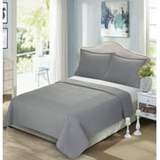 South Point Hospitality Premium Microfiber Coverlets, Full/Queen, Soft Grey