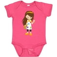 thumbnail image 3 of Inktastic Cute Girl, Brown Hair, Painter, Paint Artist Girls Baby Bodysuit, 3 of 5