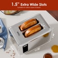 thumbnail image 4 of WHALL Full Touch Screen Toaster 2 Slice, 1.5'' Wide Slot Stainless Steel Toaster with Digital Timer, 6 Bread Types & 6 Shade Settings, Crumb Tray, Re, 4 of 9