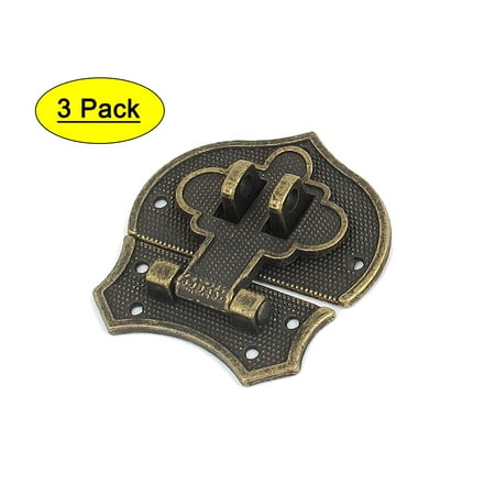 2pcs Bronze Tone Metal Antique Suitcase Jewelry Wood Box Case Hasp Latch Lock