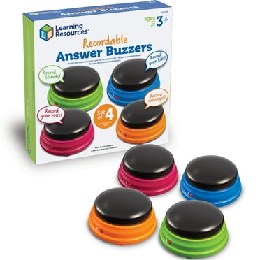 Learning Resources Recordable Answer Buzzers - Sound Effect Button, Family Game Shows, Ages 3 and Up