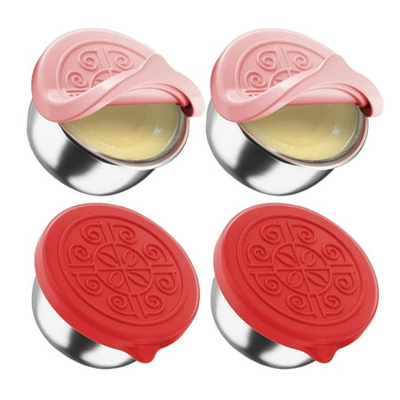 

Condiment Containers with Silicone Lids Easy to Open Close Save Money Dipping Cups for Pack Salad Dressing Cheese Tomato Sauce 6pcs