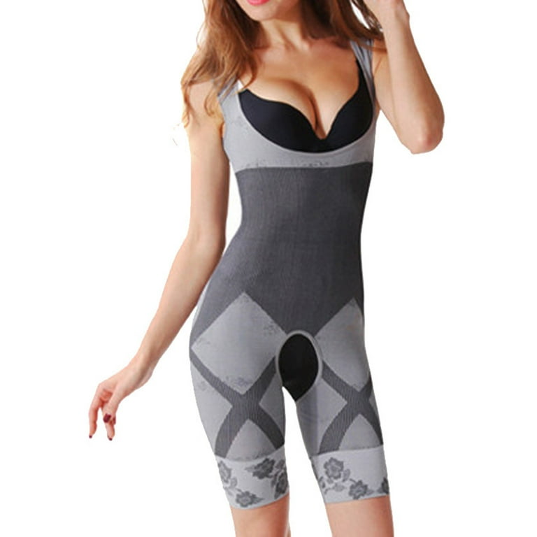 MRULIC lingerie for women Women's Shaping Waist Tights Slim One-Piece Belly  In Body Shapewear Bra Grey C + One size 