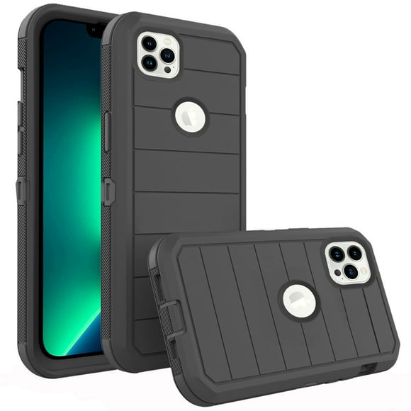 Asuwish Phone Case for iPhone 13 Pro Max 2021 6.7 inch Hybrid Rugged Shockproof Hard Protective Drop Proof Full Body Heavy Duty Mobile Cell Cover iPhone13promax 5G i Phone 13 Max Plus Women Men Black