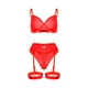 thumbnail image 1 of Gibobby Sujetador De Encaje Para Mujer Conjunto de lencería de Encaje para Mujer con Cinturones de Liguero, Sujetador y Bragas, sostén y Tanga(Rojo, M), 1 of 5