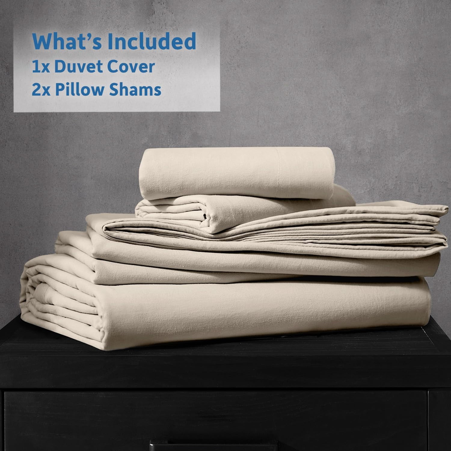 LammaLoe Duvet Cover King Size, Soft Prewashed 3-Piece Duvet Cover Bedding Set with Pillow Shams, Linen
