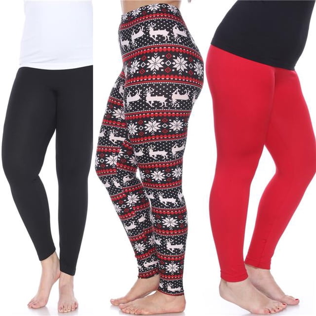 Leggings Grande Taille pour Femmes - Lot de 3, Noir