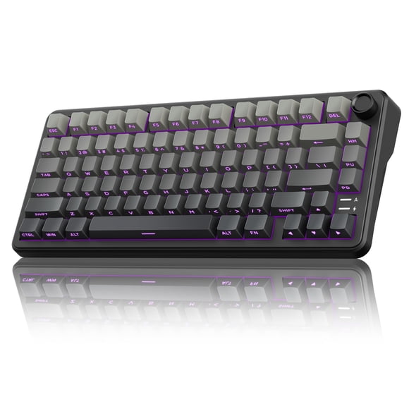 RedThunder K75 Wireless Mechanical Gaming Keyboard, 75% Hot Swappable Creamy Keyboard with Knob, RGB Backlit, Pre-lubed Linear Sw