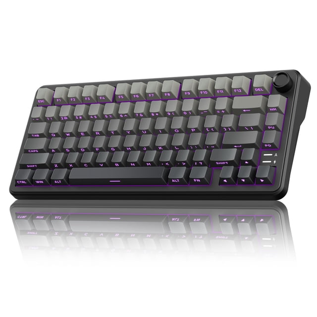 RedThunder K75 Wireless Mechanical Gaming Keyboard, 75% Hot Swappable Creamy Keyboard with Knob, RGB Backlit, Pre-lubed Linear Sw