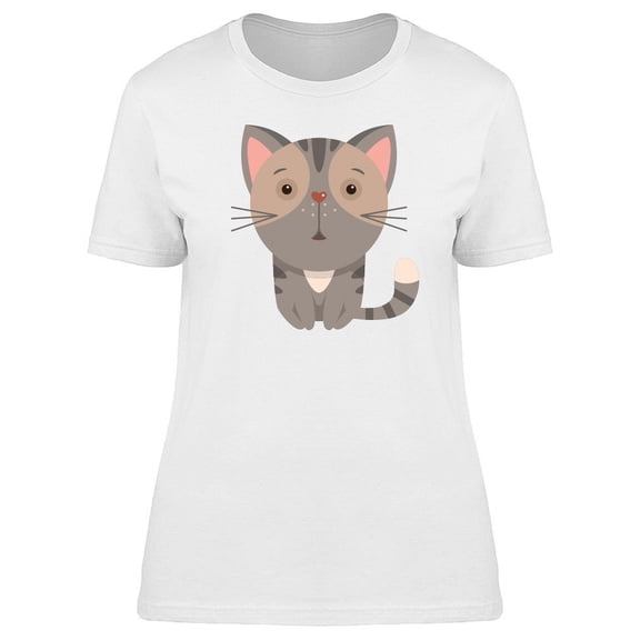 Cute Cartoon Baby Cat T-Shirt Women -Image by Shutterstock, Female Large