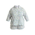 thumbnail image 3 of Joyspun Women’s Woven ¾ Sleeve Notch Collar Top and Boxer Shorts Pajama Set, Sizes XS-3X, 3 of 6