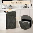 thumbnail image 5 of Tolead Kitchen Single Trash Cabinet Tilt Out Free Standing Storage Can with Hideaway Drawer and Countertop, Wood, Gray, 5 of 7