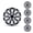 Silver Lacquer & Black Lacquer, variant on 16 inch Universal Hubcap Wheels Cover Replacement for Car Truck SUV ABS&PC Hub Caps Accessories Set of 4,Black Lacquer & Blue Lacquer