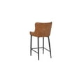 thumbnail image 2 of Upholstered Stool with Tufted Polyurethane Seat in Cognac Brown (Set of 2), 2 of 4