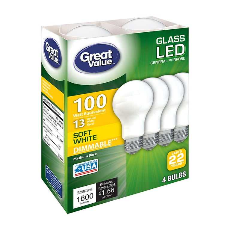Great value led sale bulbs 100 watt