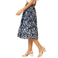 thumbnail image 4 of Allegra K Women's A-Line Floral Print Casual Midi Skirts, 4 of 6