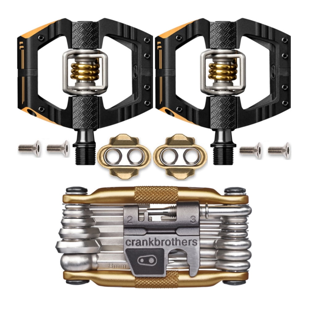 ondernemen Bourgondië opwinding Crank Brothers Mallet Enduro 11 Bike Pedals Pair (Black/Gold) with M19 Tool  Kit - Walmart.com