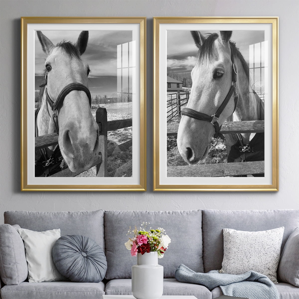 Wexford Home Caen Premium Framed Print, 22.5" x 30.5" - Ready to Hang, Gold (Set of 2)