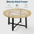 thumbnail image 2 of Huisuilinss Round Dining Table For 4 To 6,47" Industrial Circle Dinner Table,Wood Kitchen Table With Metal Frame For Dining Room Kitchen Living Room,Chairs Not Included, 2 of 7