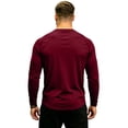 thumbnail image 5 of Fabrcox Long Sleeve Shirt for Men Crew Neck Raglan Shirt Lightweight Breathable Sun Protection Outdoor Sports Men Workout Shirts Red S, 5 of 7