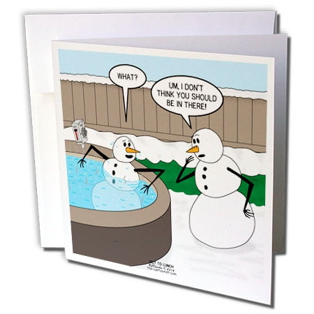 3drose Snowman In A Hot Tub Bad Idea Greeting Cards 6 By 6 Inches Set Of 6