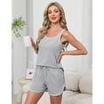 thumbnail image 3 of Women's Cotton Pajamas Set - Summer Sleeveless Tank Top & Shorts 2-Piece Sleepwear, Lounge Set for Women, Sizes S-XXL, 3 of 12