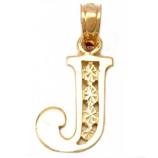 FindingKing Letter "J" Charm 14k Gold 14mm