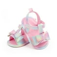 thumbnail image 3 of SAYOO Baby Girl Sandal Shoes, Infants Anti-Slip Home Patch Color Big Bow Casual Party Summer Shoes, 3 of 5