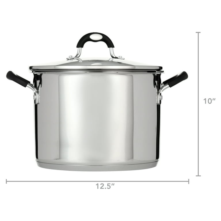 Tramontina 8 Quart Gourmet Stainless Steel Covered Stock Pot with Lock and Drain