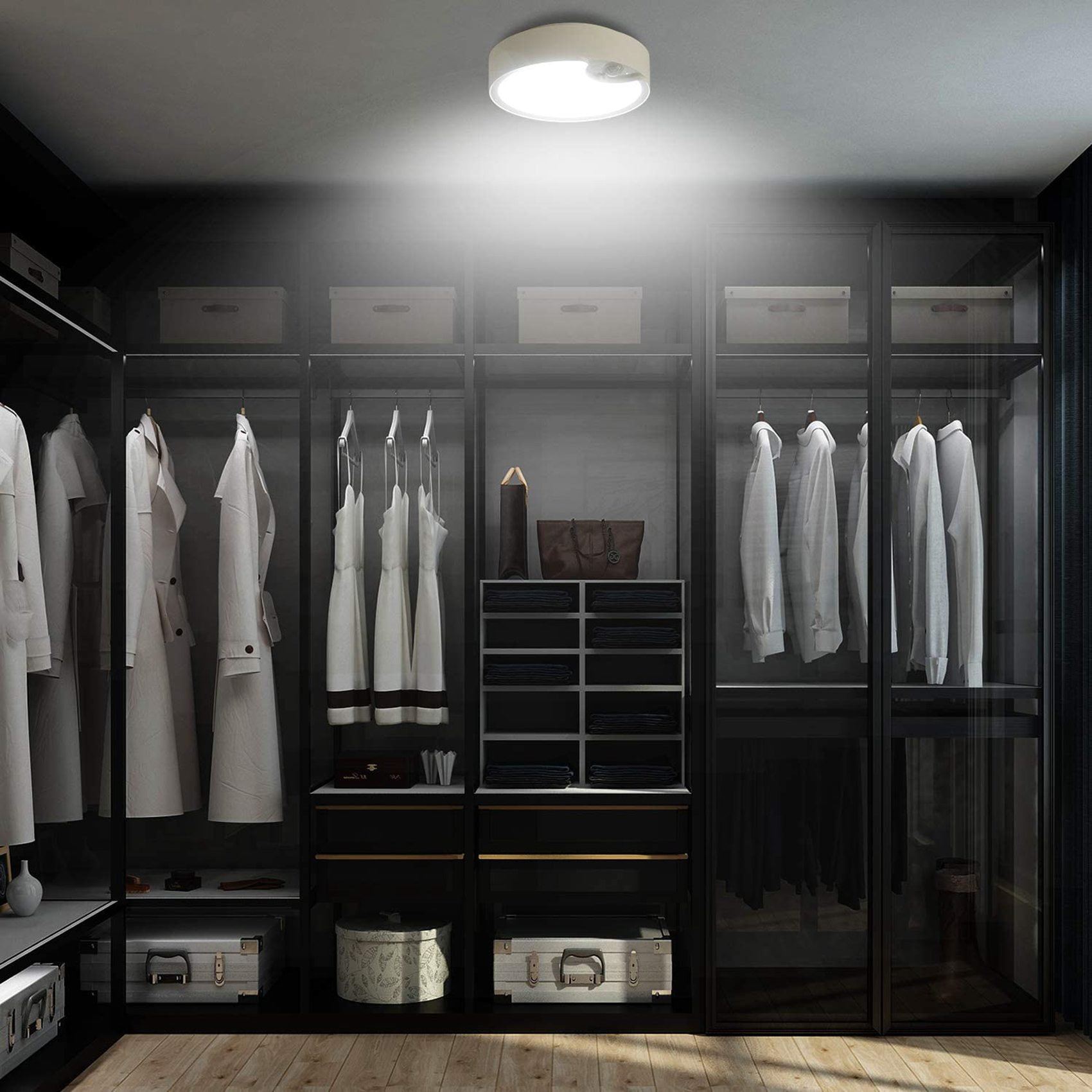 2X Motion Sensor Ceiling Lights Battery Powered Indoor / Outdoor LED  Ceiling Lights for Corridor Laundry Room - Walmart.com