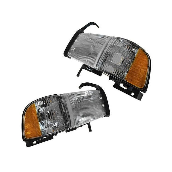 Headlight Assembly Set 2 Piece - Compatible with 1994 - 2002 Dodge Ram 1500 1995 1996 1997 1998 1999 2000 2001