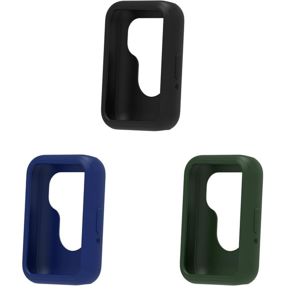 3Pcs Silicone Bumper Case Compatible with Samsung Galaxy FIT3, Rugged Sport Protective Case for Samsung Galaxy FIT 3 Smartwatch for Women Men (Black Midnight Blue Green)