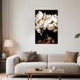 thumbnail image 4 of ZHONGYUTONG African American Wall Art White Painting Bloom Flower on Black Women Head Canvas Prints Africa Girl Portrait Pictures Framed Modern Home Decor (24.00" x 36.00"), 4 of 5
