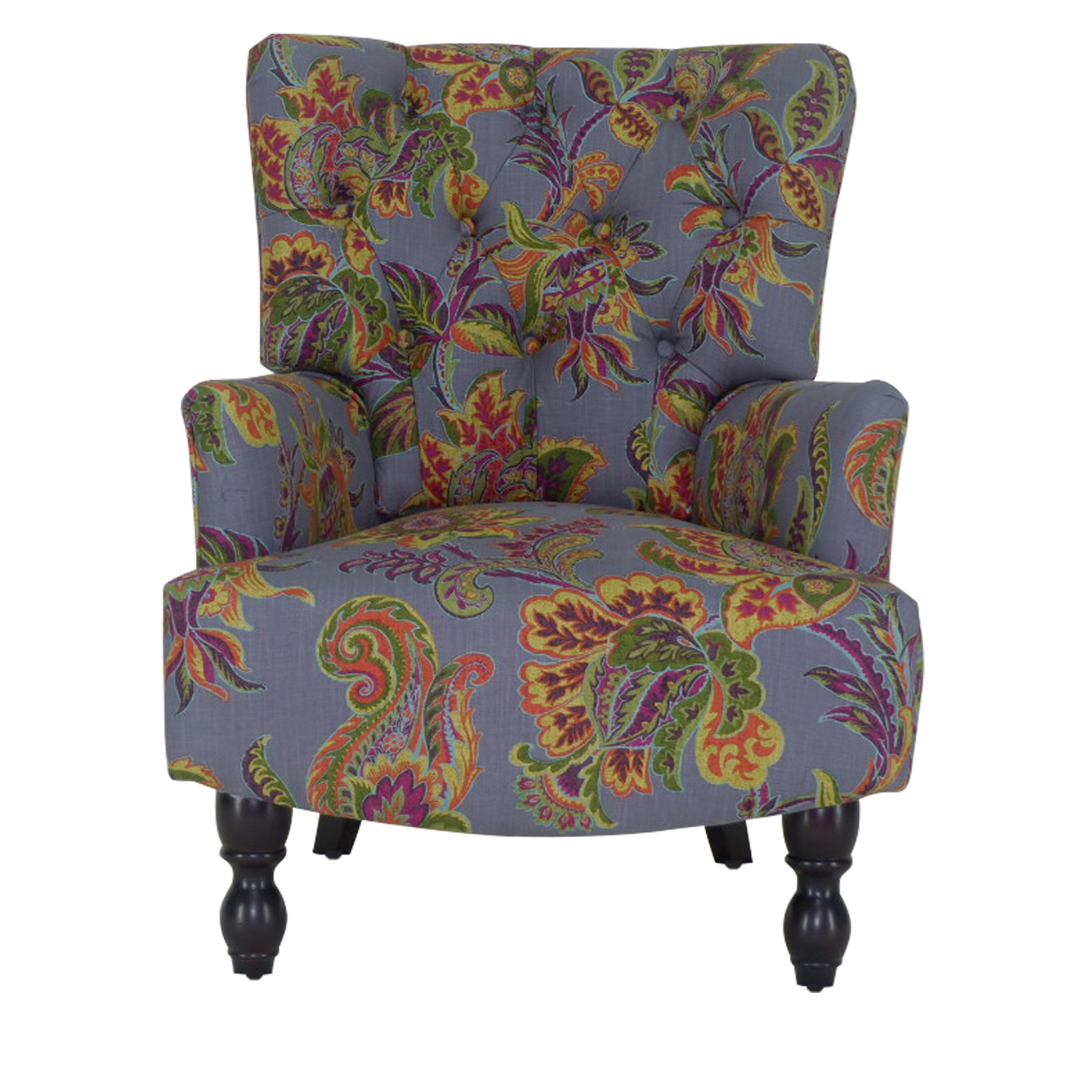 Homylin Upholstered Armchair Modern Floral Sofa Chair, Purple