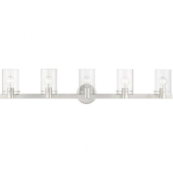 5 Light Bathroom Light in Contemporary Style-8.5 inches Tall and 42 inches Wide-Brushed Nickel Finish Bailey Street Home 218-Bel-4821598