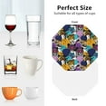 thumbnail image 6 of Honeii Retro Panther Print Leather Coaster Set of 4, Ideal for Safeguarding Your Furniture from Drinks Spills and Effortless Cleanup-Octagon, 6 of 6