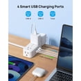 thumbnail image 4 of Enchufe plano giratorio de 360° Power Strip TROND, 4 USB, 4 enchufes, 4 of 7
