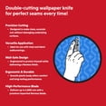 thumbnail image 2 of Seam Buster – Double Cutting Wallpaper Knife for Vinyl and Fabric Wallcovering | Advance Equipment MFG Co. | Protects Drywall, Uses Double-Edged Blade | Model 51101 | 100+ Years Family Owned USA Made, 2 of 5