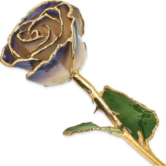 Fashion Lacquer Dipped 24K Gold Trim White/Twilight Pearl Rose Made In Thailand gm13077