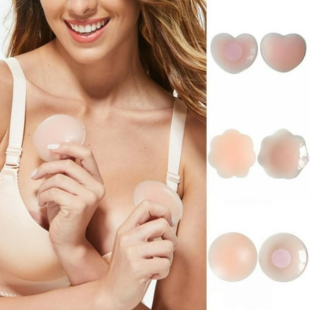 

Savlot Women Nipple Covers Reusable Adhesive Silicone Nippleless Covers Women s Breast Push Up Pads Swimsuit Accessories Silicone Bra Pad Nipple Cover Stickers Patch