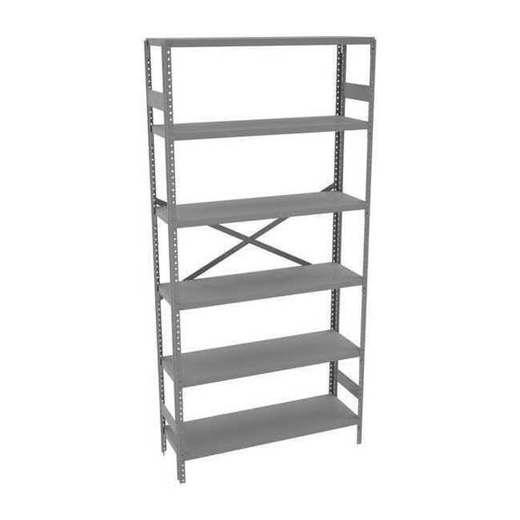 Metal Shelving Unit, 12"D x 36"W x 75"H, 6 Shelves, Carbon Steel ESP-6-1236